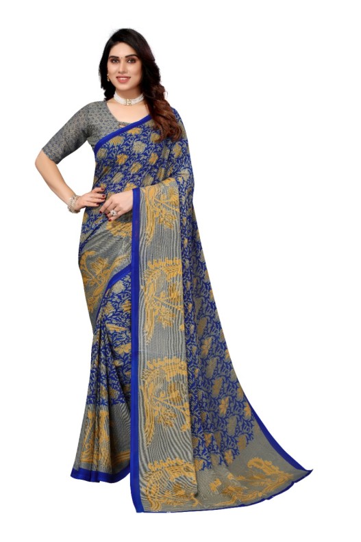 Fancy Georgette Printed Saree With blouse
